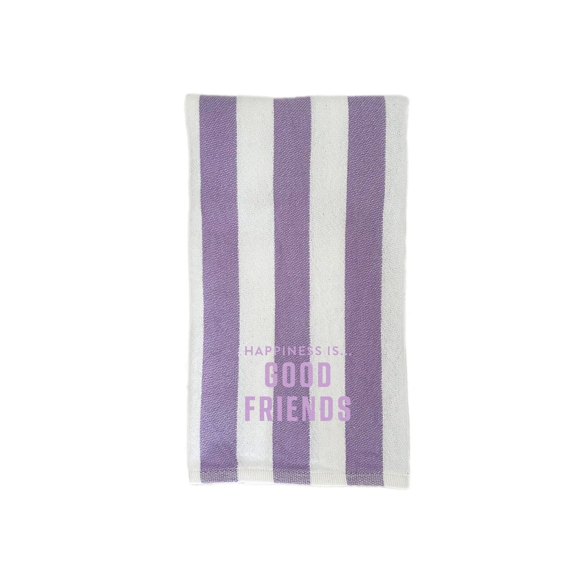 Tea/Hand Towel Good Friends, Striped Lilac with lilac by Family & Friends Collection