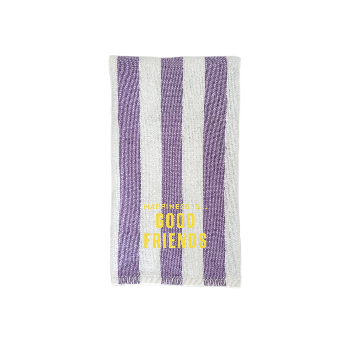 Tea/Hand Towel Good Friends, Striped Lilac with yellow by Family & Friends Collection