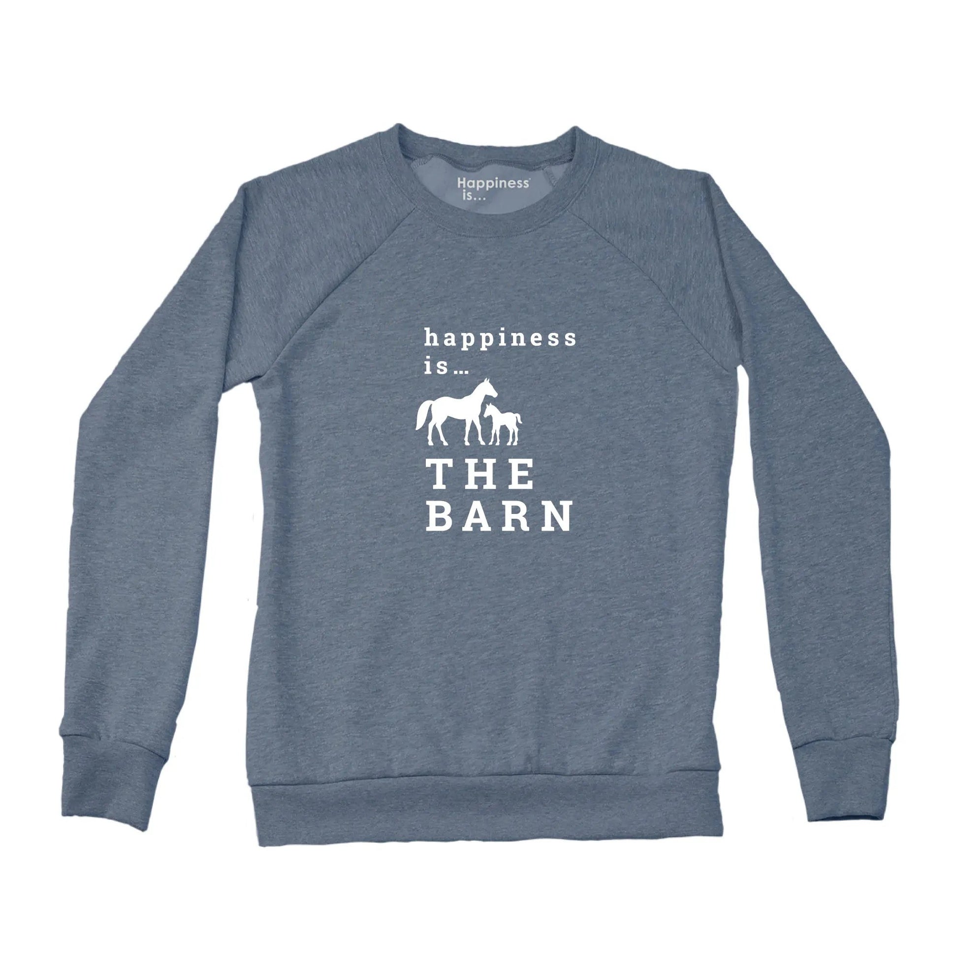 Women's Barn Crew Sweatshirt, Heather Navy by Equestrian