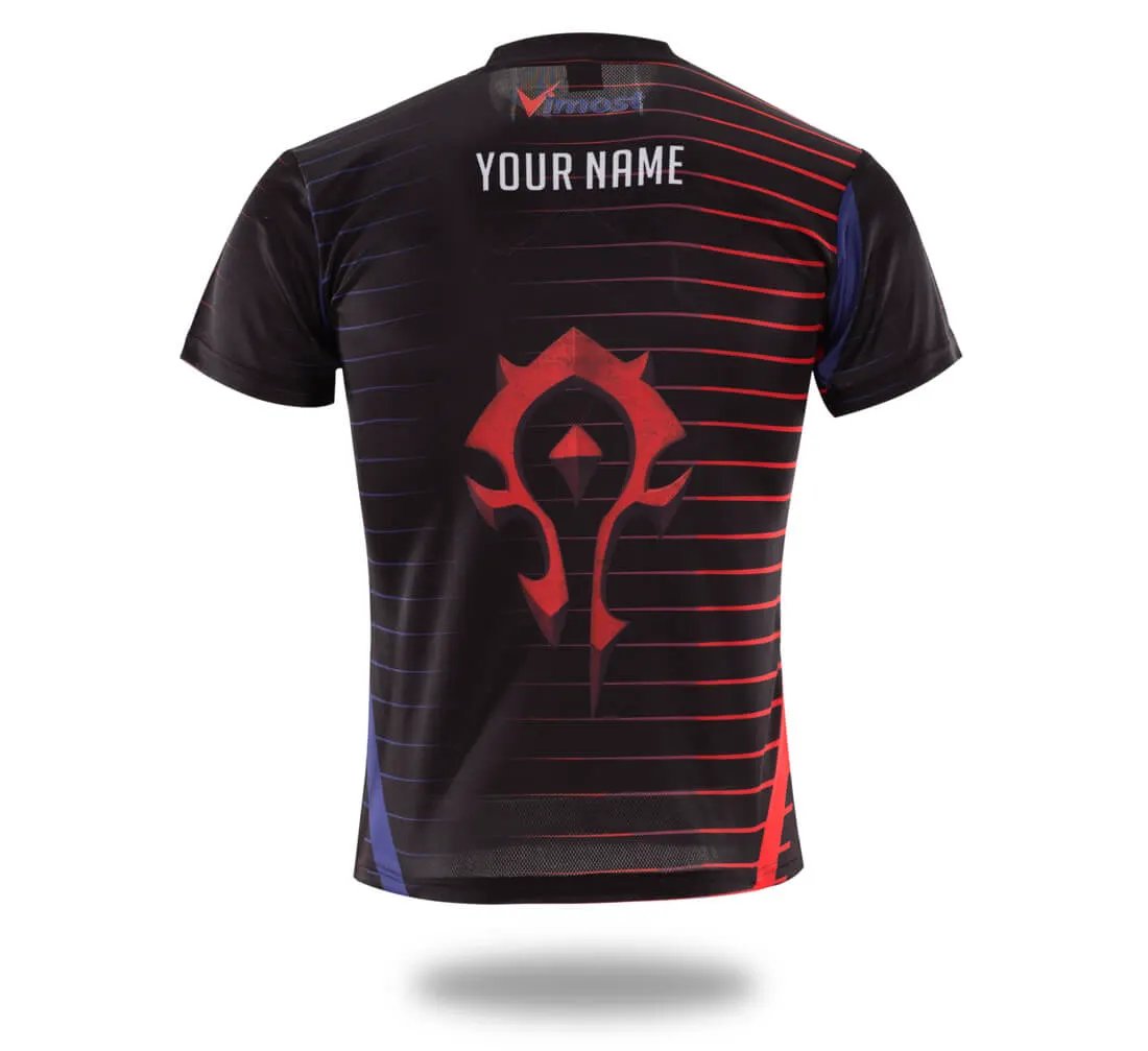 Black Red Tribal Emblem Custom Gaming Jersey by Vimost Sportswear