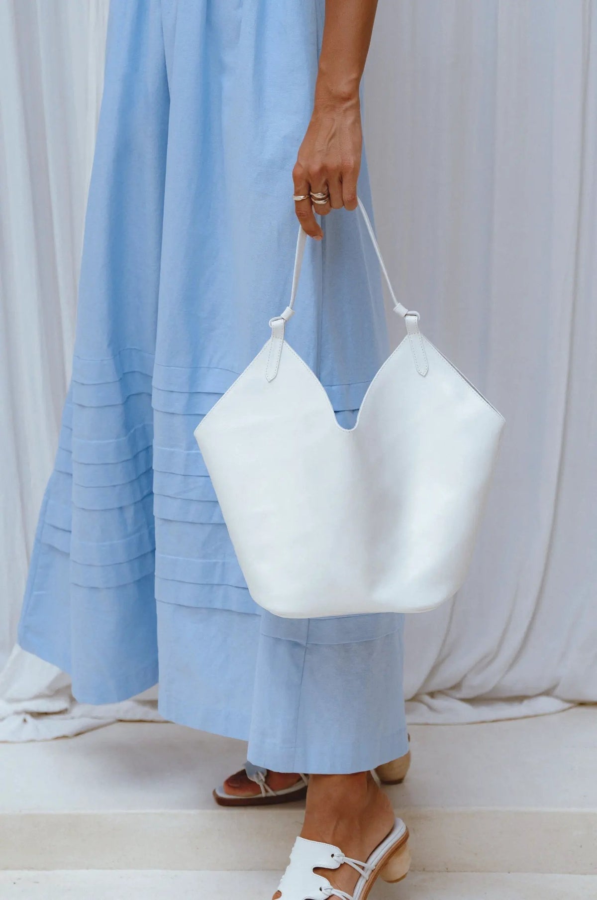 Tulip Medium Leather Tote Bag by ELF