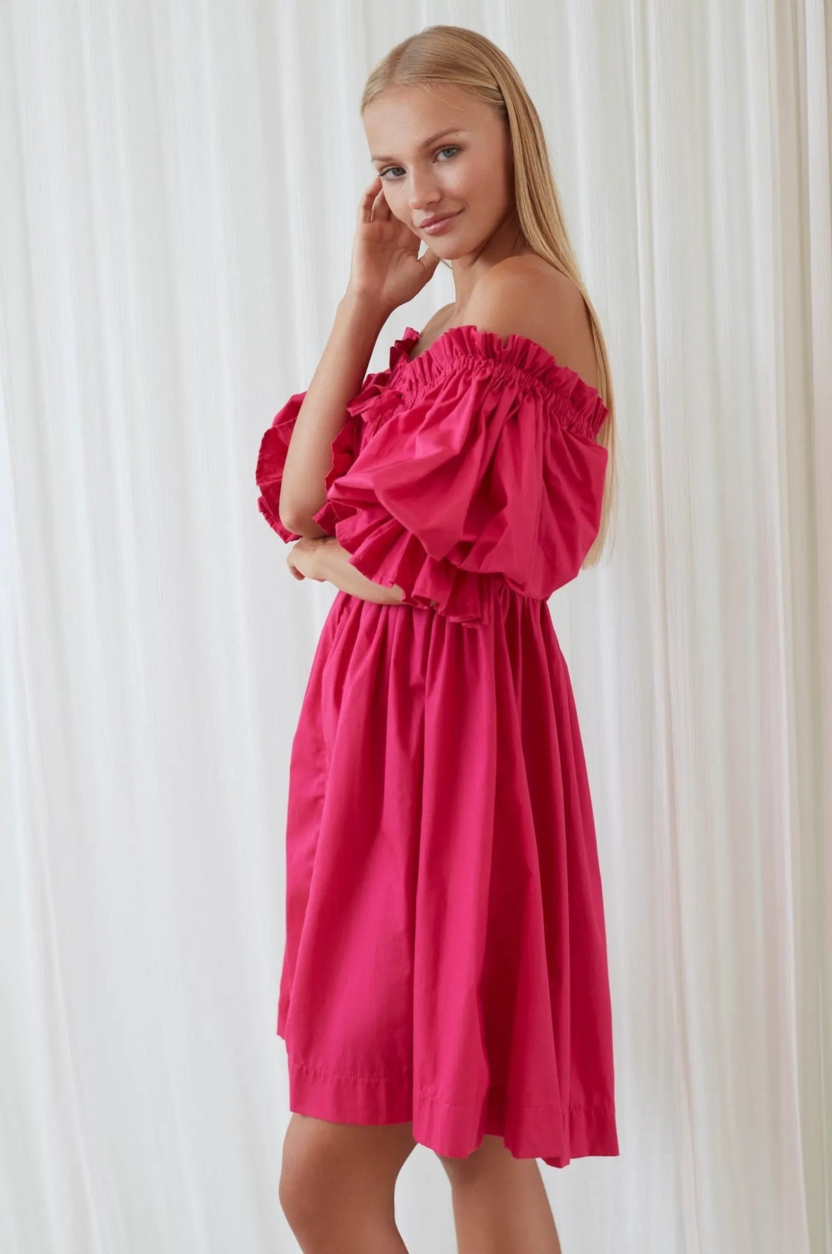 Vacay Off Shoulder Cotton Mini Dress (Sale) by ELF