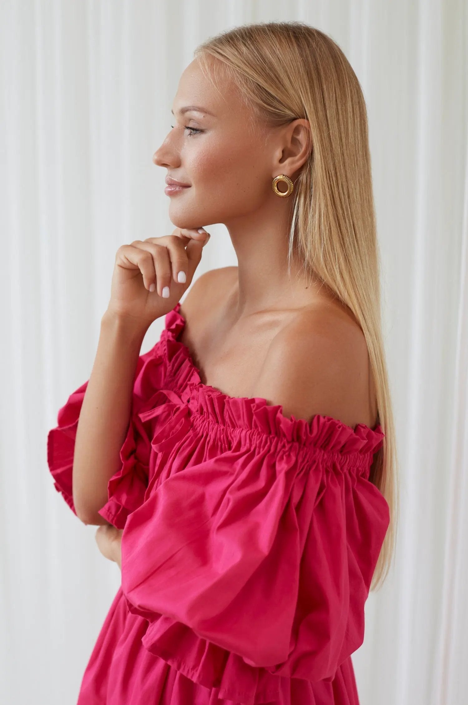 Vacay Off Shoulder Cotton Mini Dress (Sale) by ELF