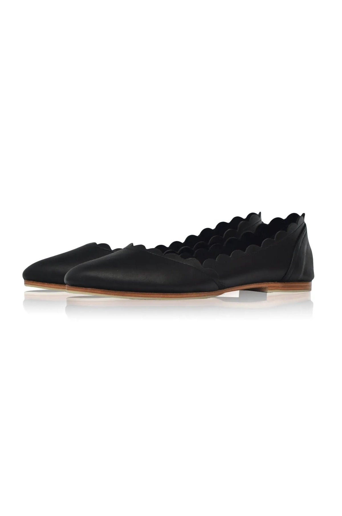 Valentina Scalloped Pointed Toe Flats by ELF