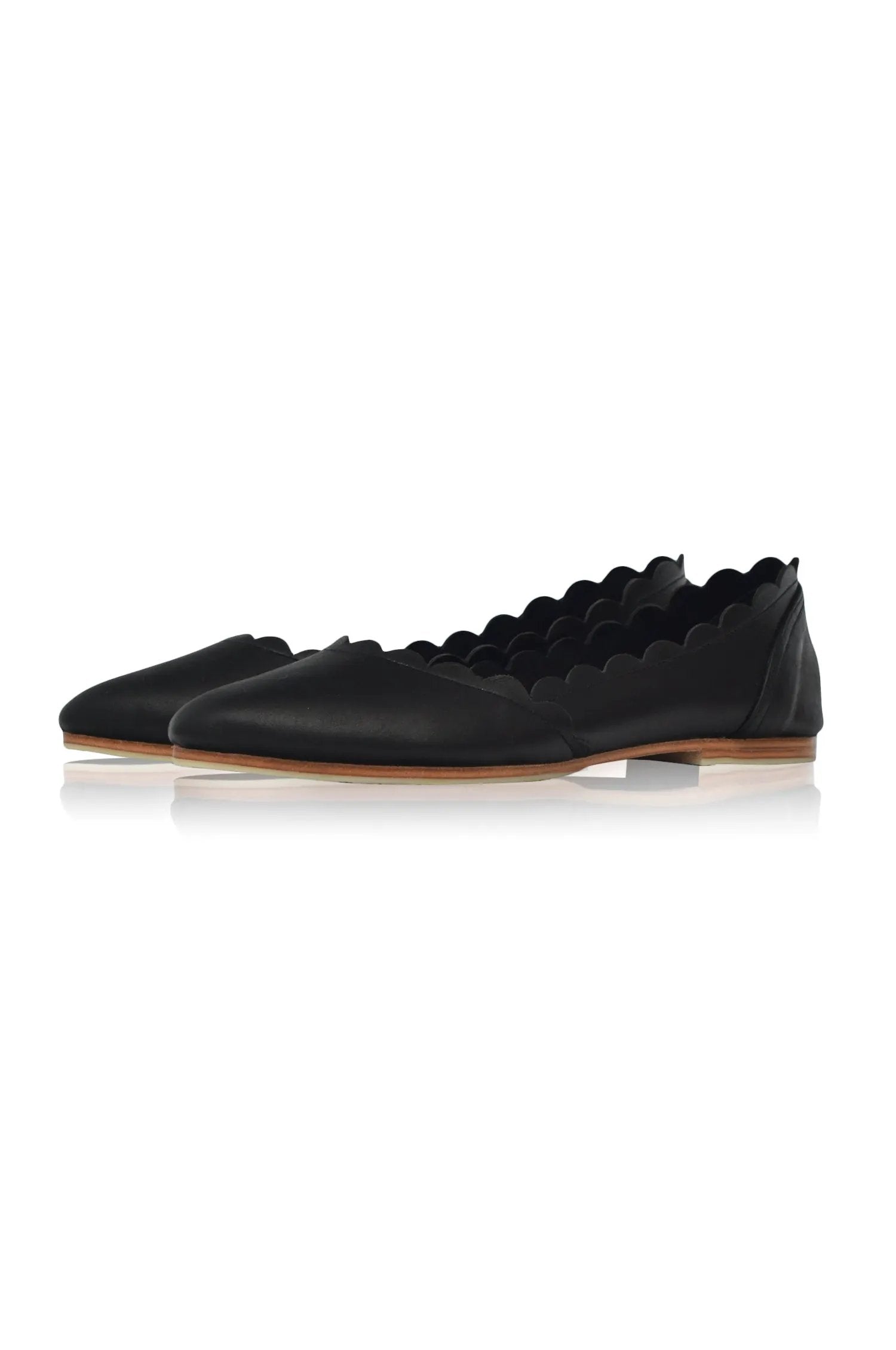 Valentina Scalloped Pointed Toe Flats by ELF
