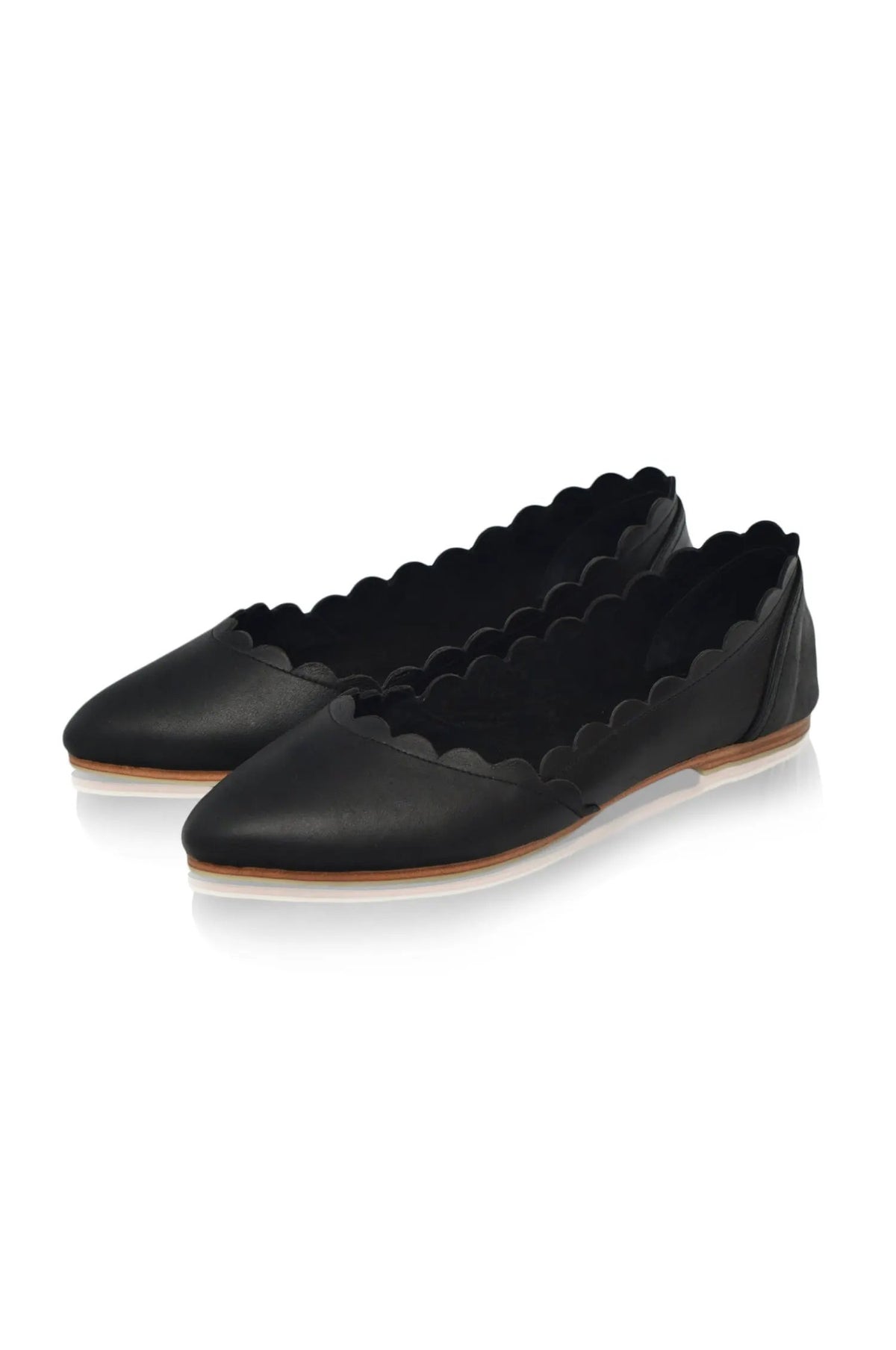 Valentina Scalloped Pointed Toe Flats by ELF