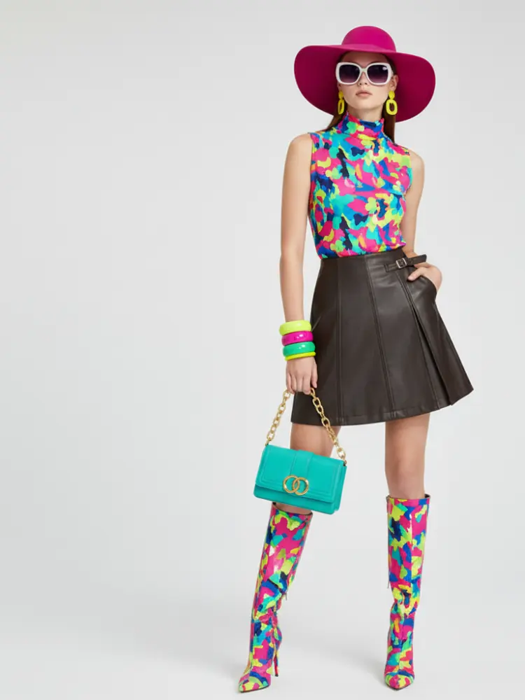 Vegan Leather Mini Pleat Skirt GREENWICH VILLAGE BYMANYC ® New York by BYMANYC ® New York