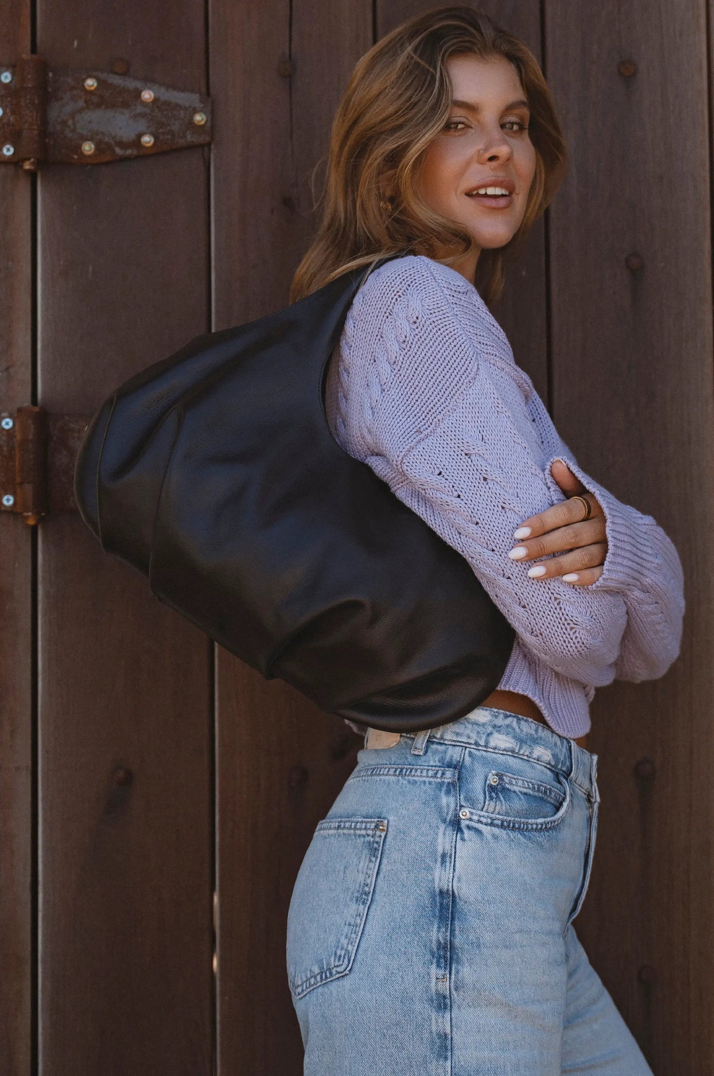 Velara Small Slouchy Leather Tote by ELF