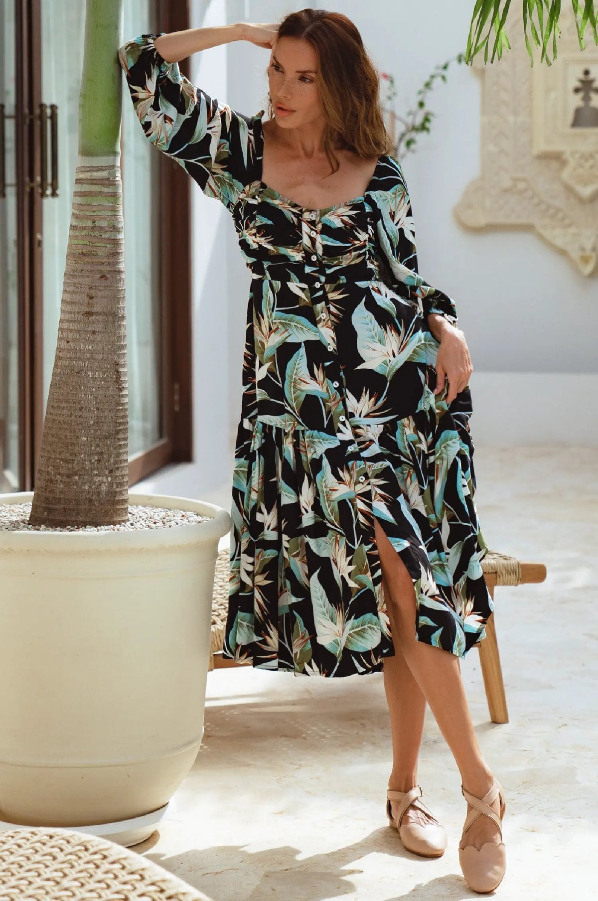 Verona Long Sleeve Midi Dress by ELF