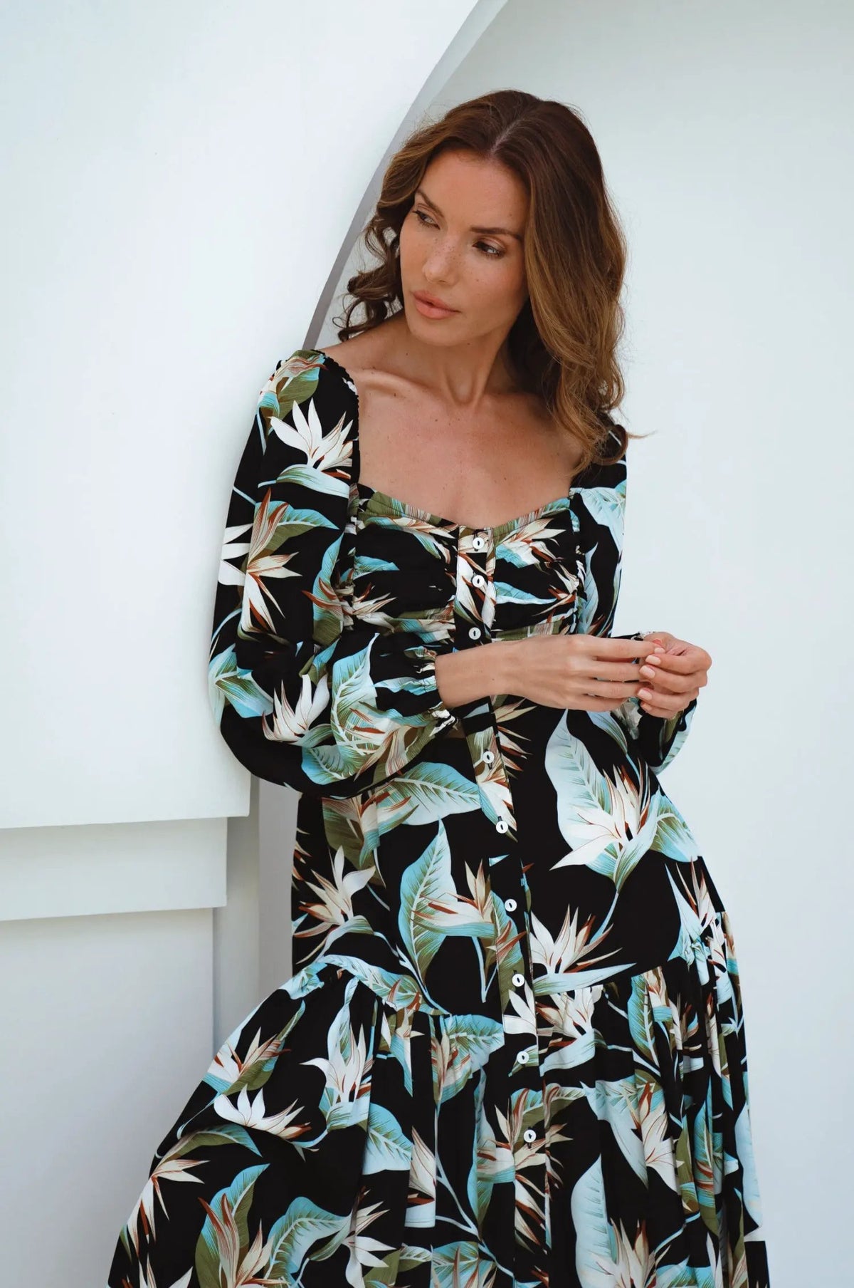 Verona Long Sleeve Midi Dress by ELF