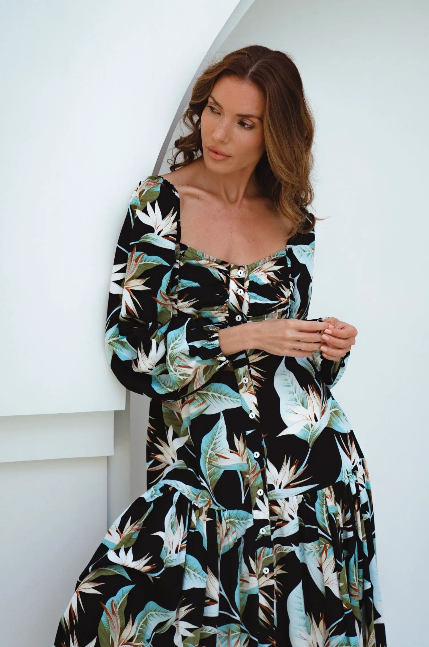Verona Long Sleeve Midi Dress by ELF