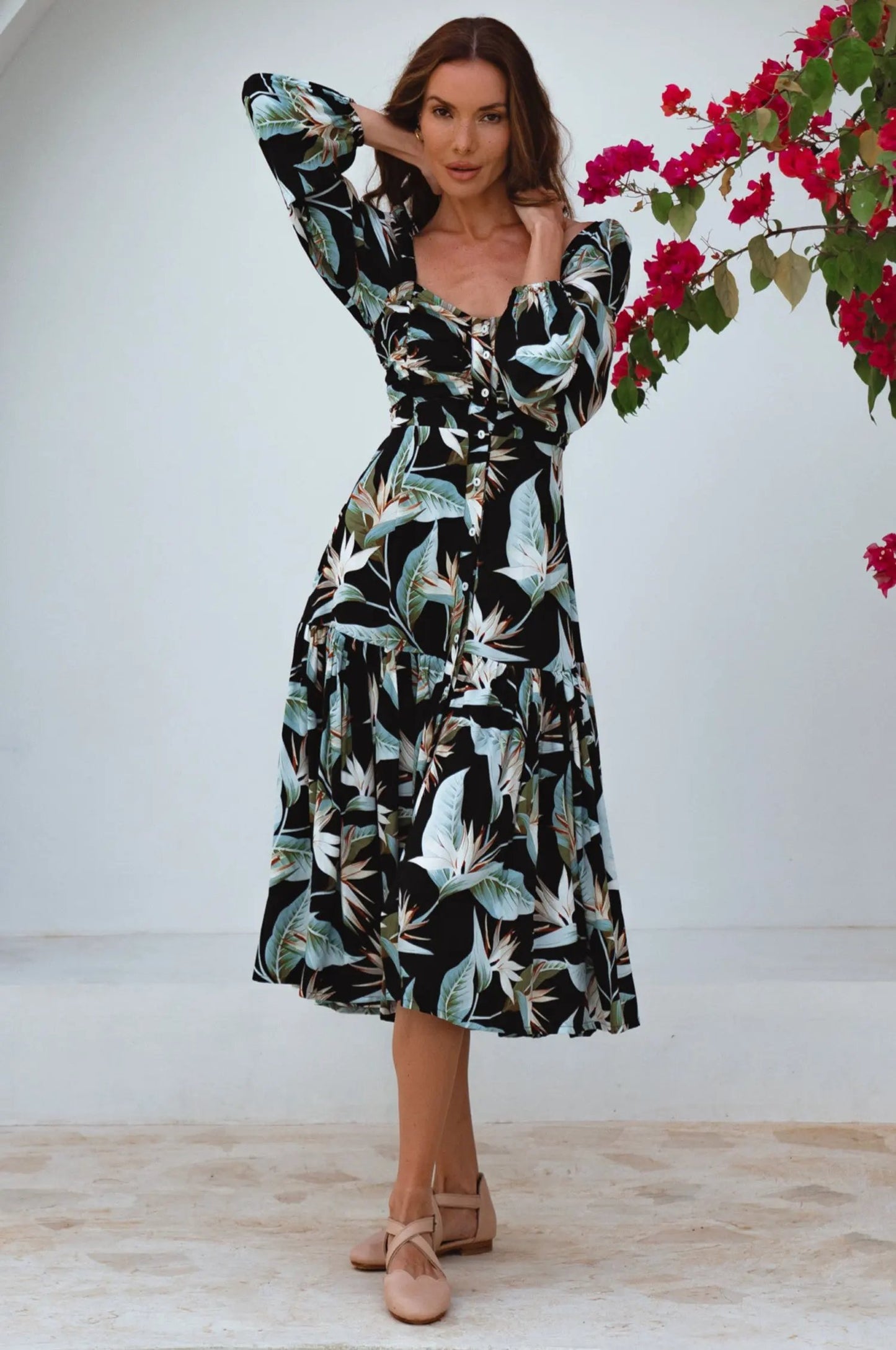 Verona Long Sleeve Midi Dress by ELF