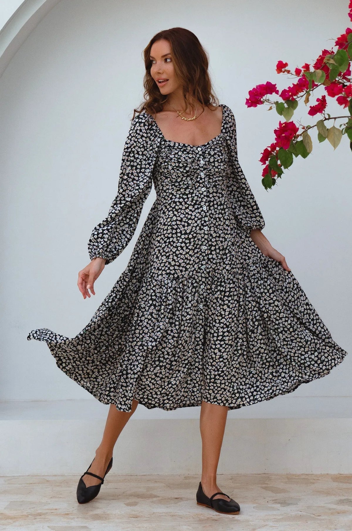 Verona Long Sleeve Midi Dress (Sale) by ELF