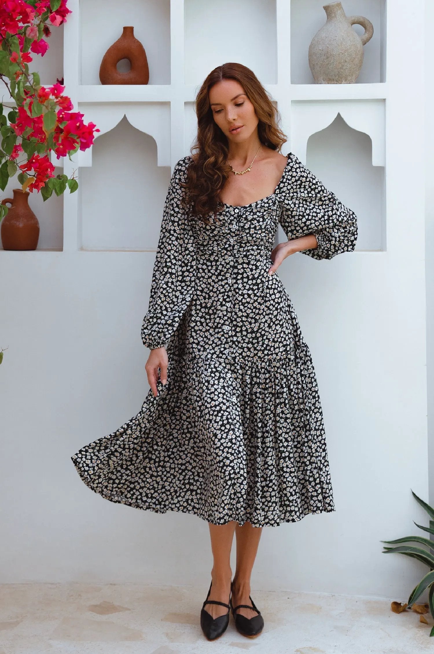 Verona Long Sleeve Midi Dress (Sale) by ELF
