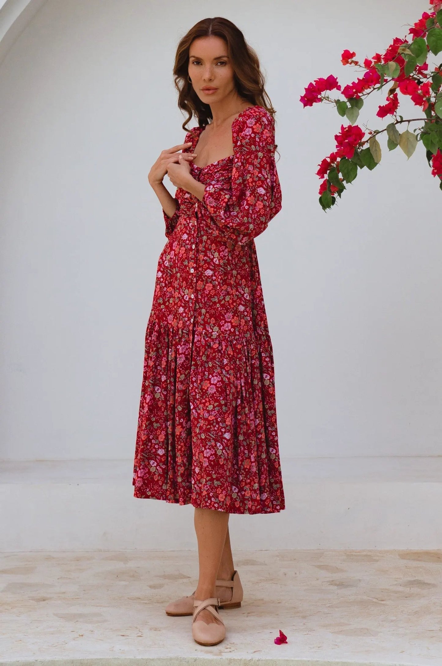 Verona Long Sleeve Midi Dress by ELF