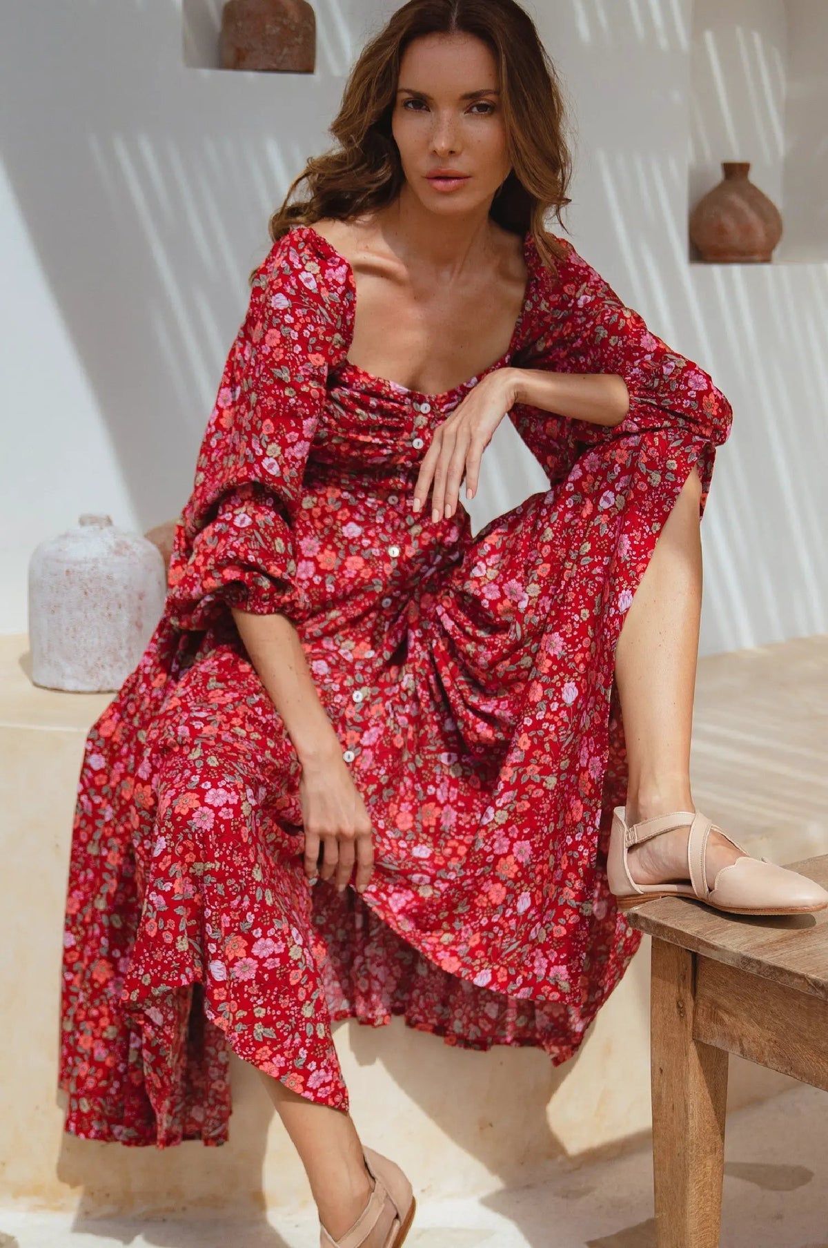 Verona Long Sleeve Midi Dress by ELF