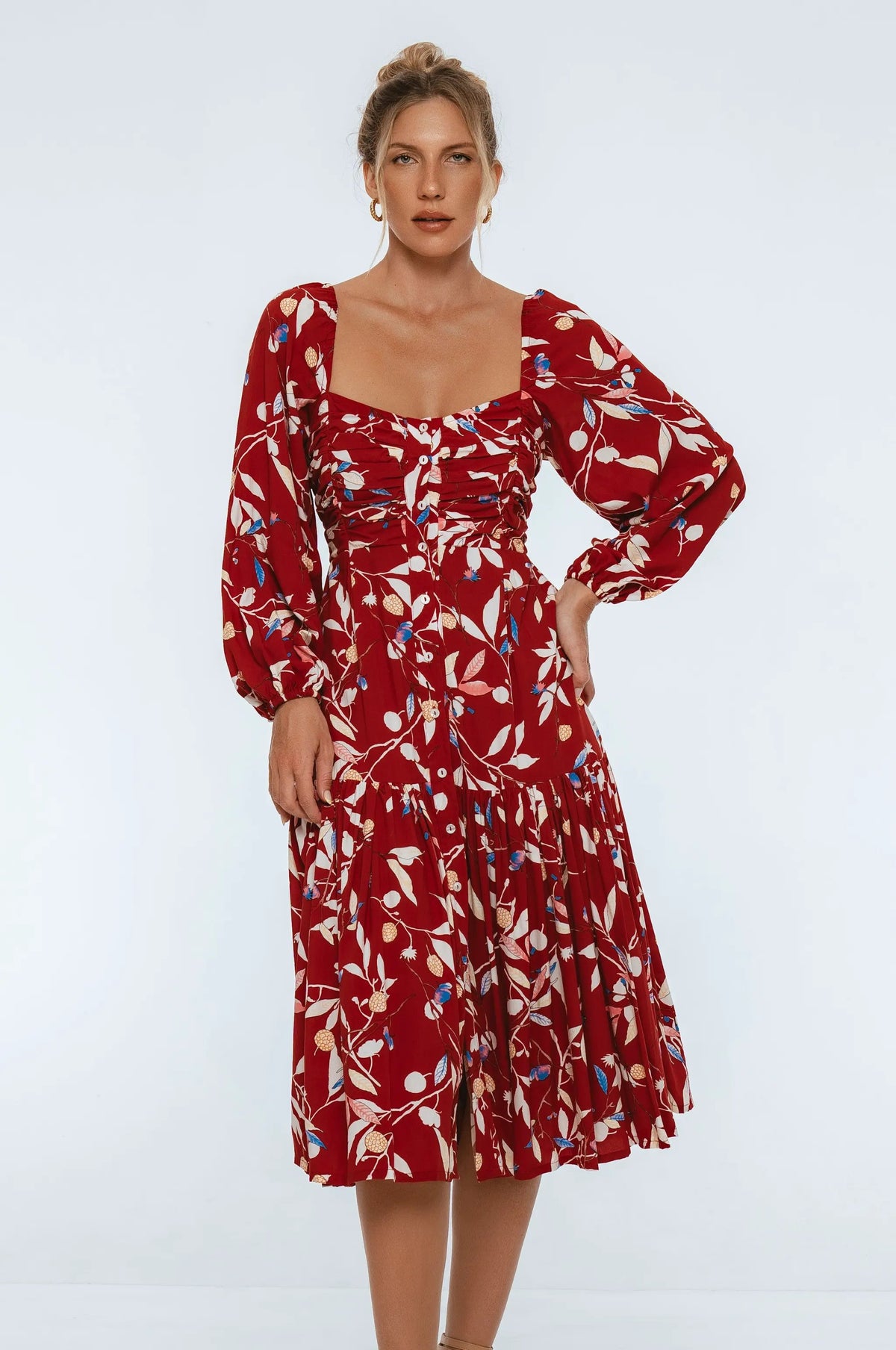 Verona Long Sleeve Midi Dress by ELF