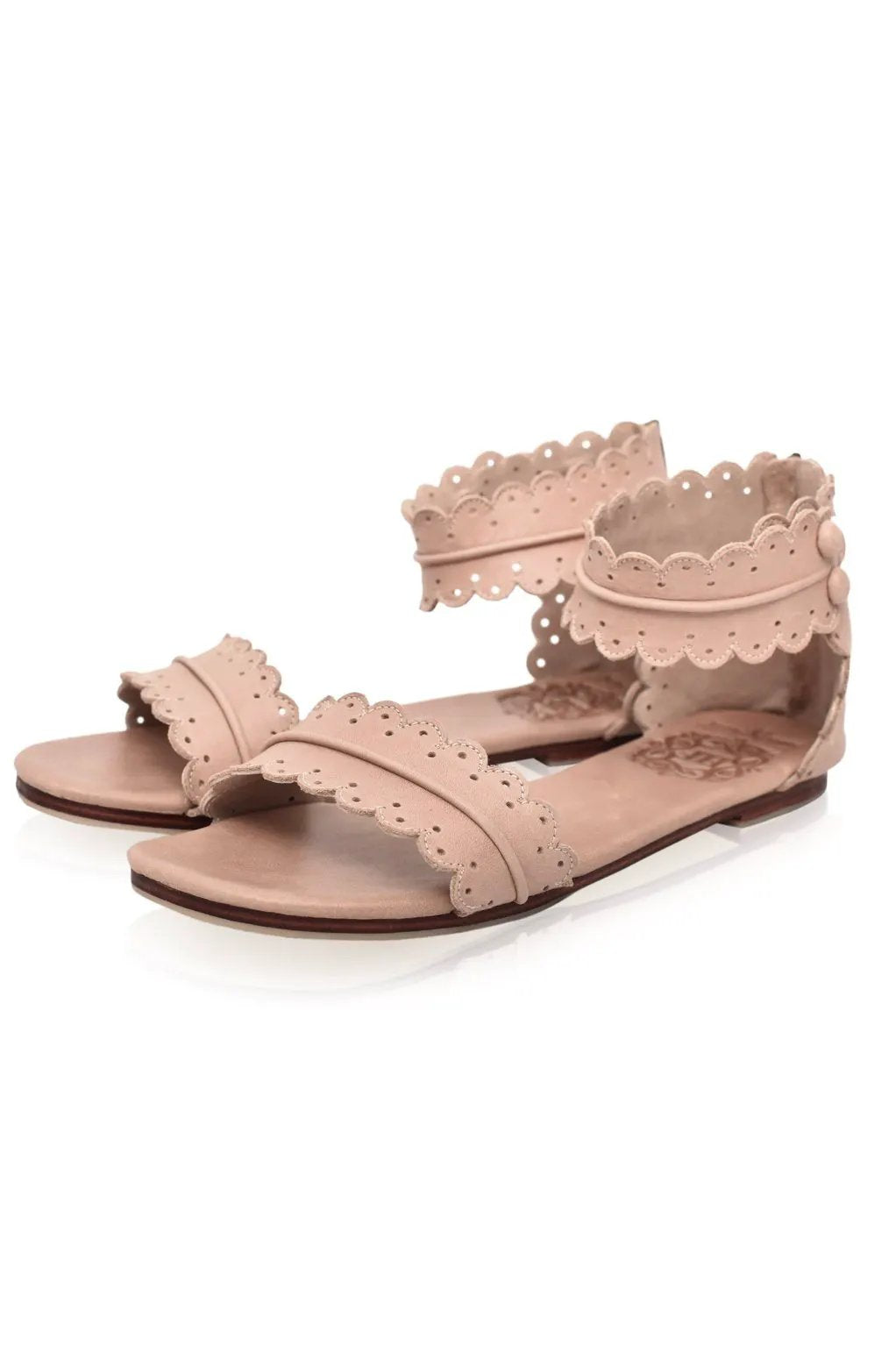 Midsummer Scalloped Leather Sandals by ELF