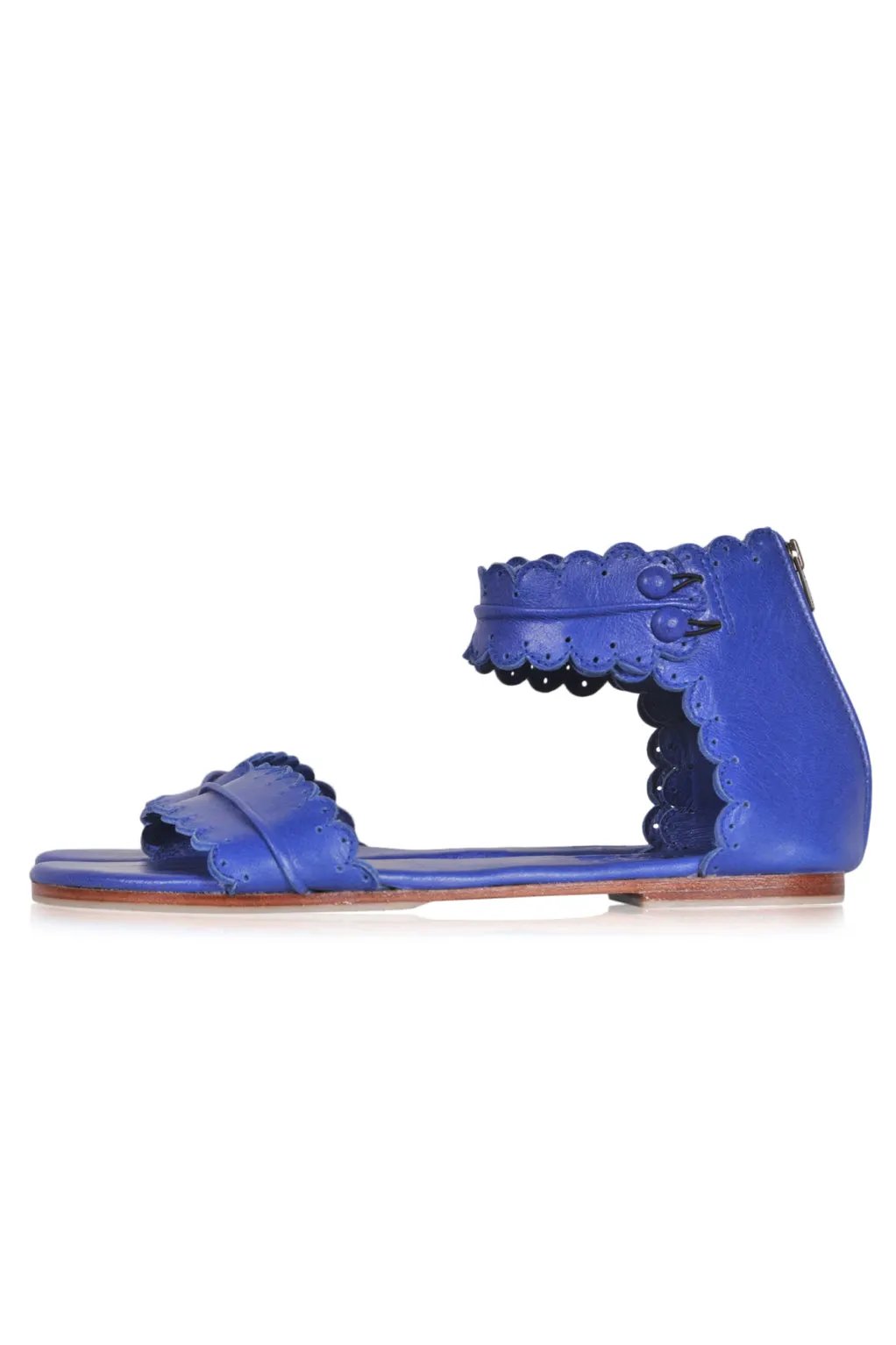 Midsummer Scalloped Leather Sandals by ELF