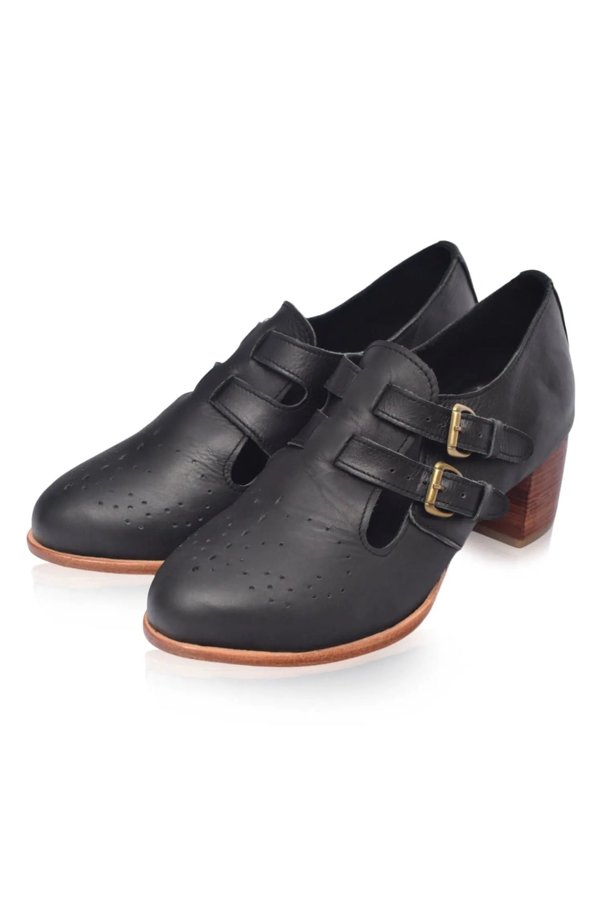 Vienna Low Heel Leather Booties by ELF