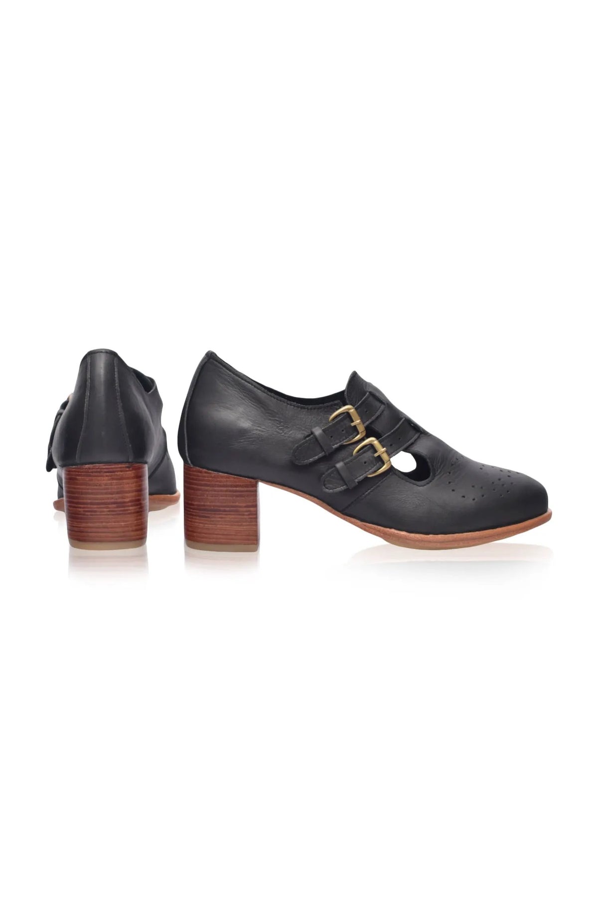 Vienna Low Heel Leather Booties by ELF