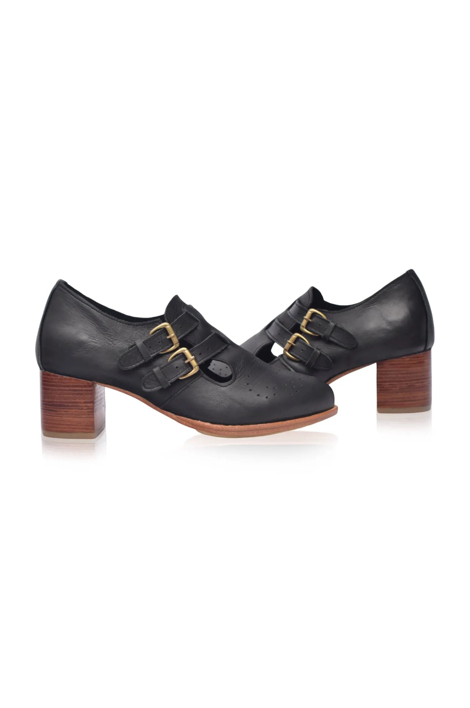 Vienna Low Heel Leather Booties by ELF