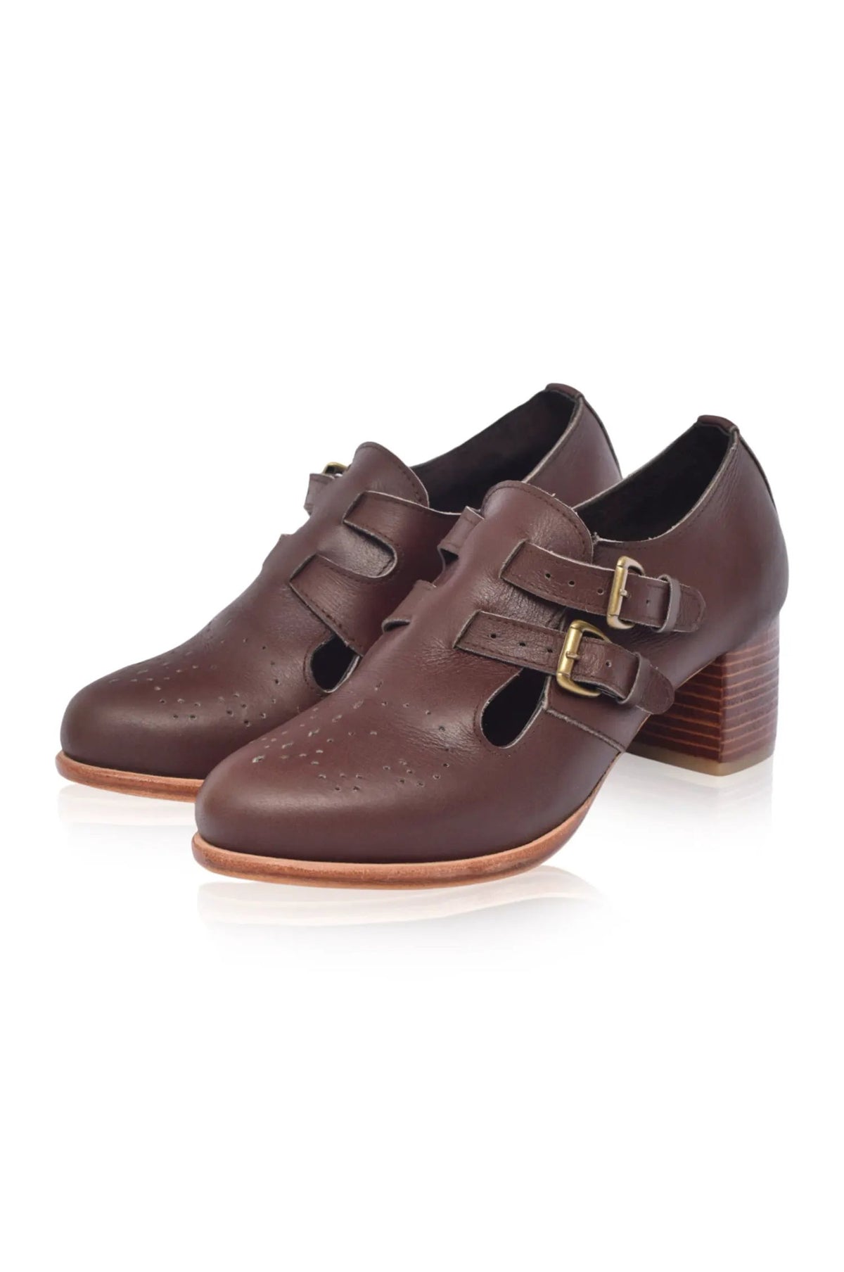 Vienna Low Heel Leather Booties by ELF