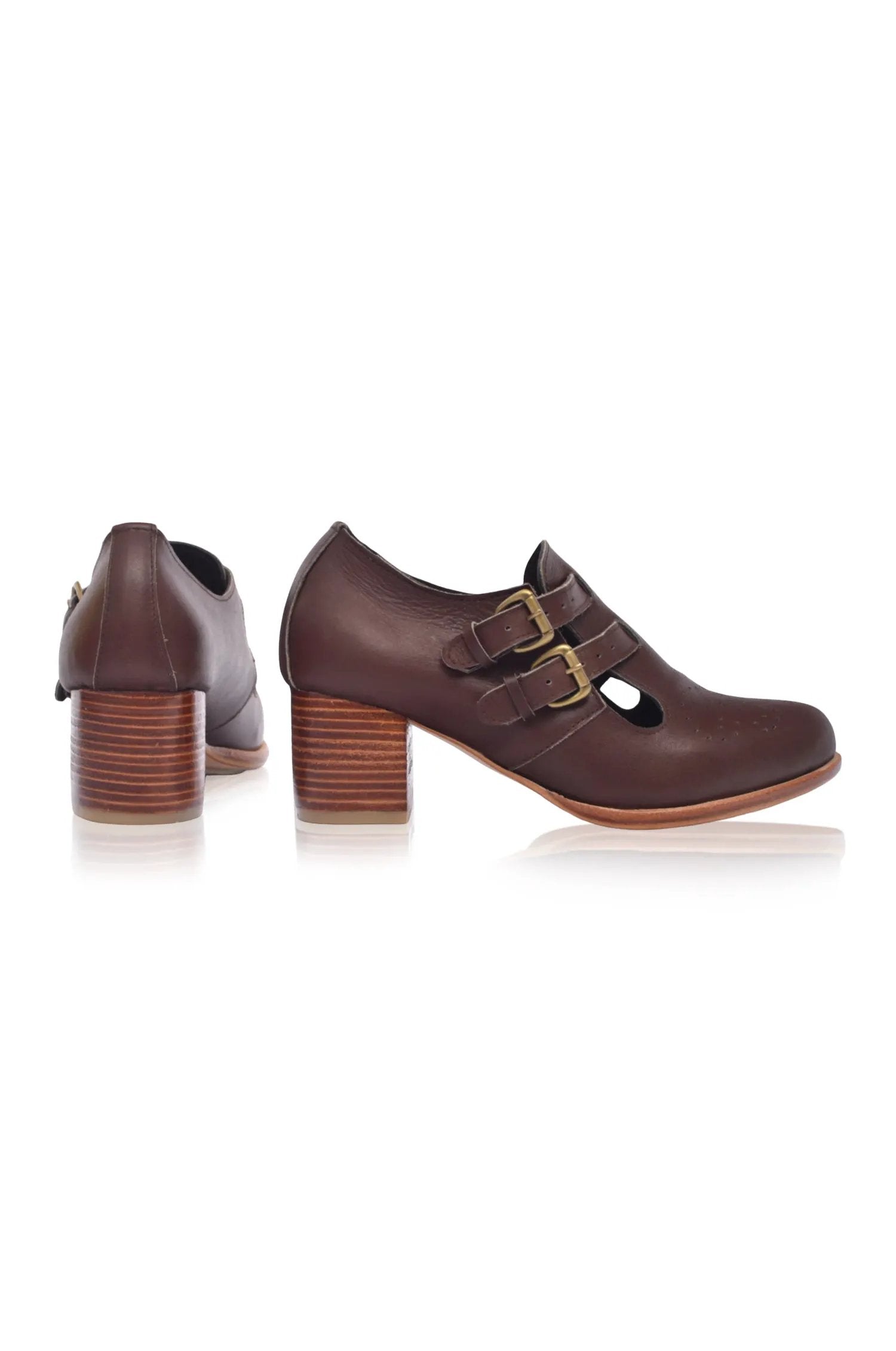 Vienna Low Heel Leather Booties by ELF