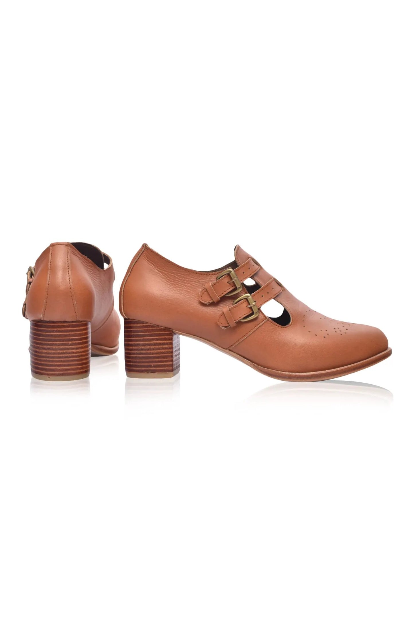 Vienna Low Heel Leather Booties by ELF