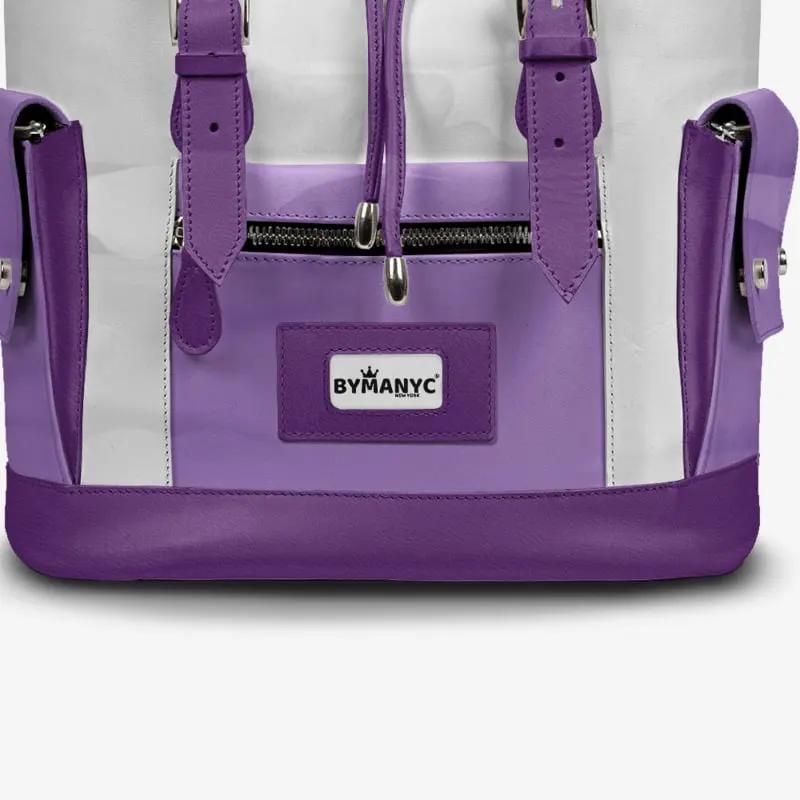 Violet & White Couture Eco Backpack – BYMANYC ® New York (Handmade in Italy) by BYMANYC ® New York