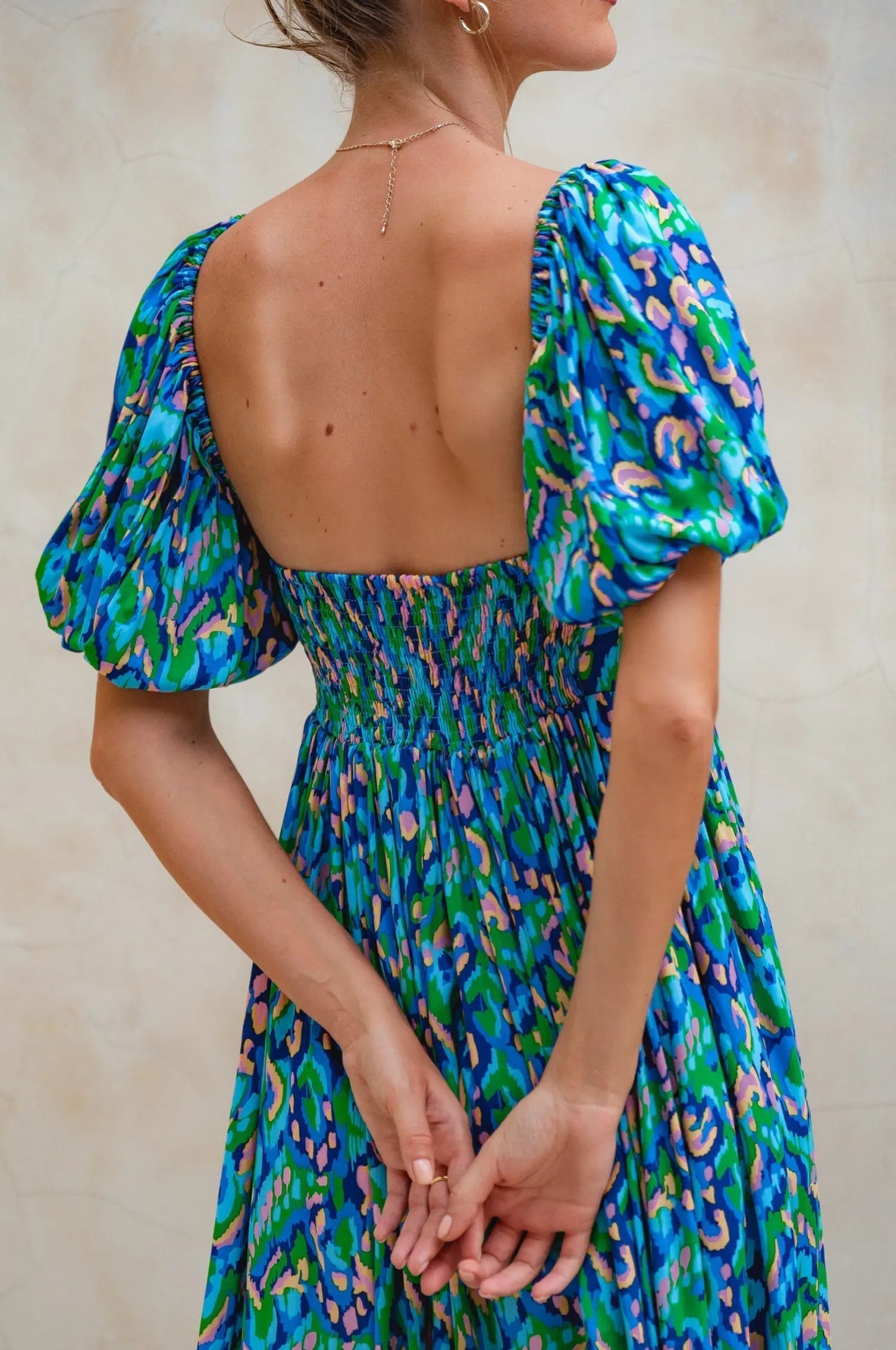 Violeta Puff Sleeve Midi Dress (Sale) by ELF