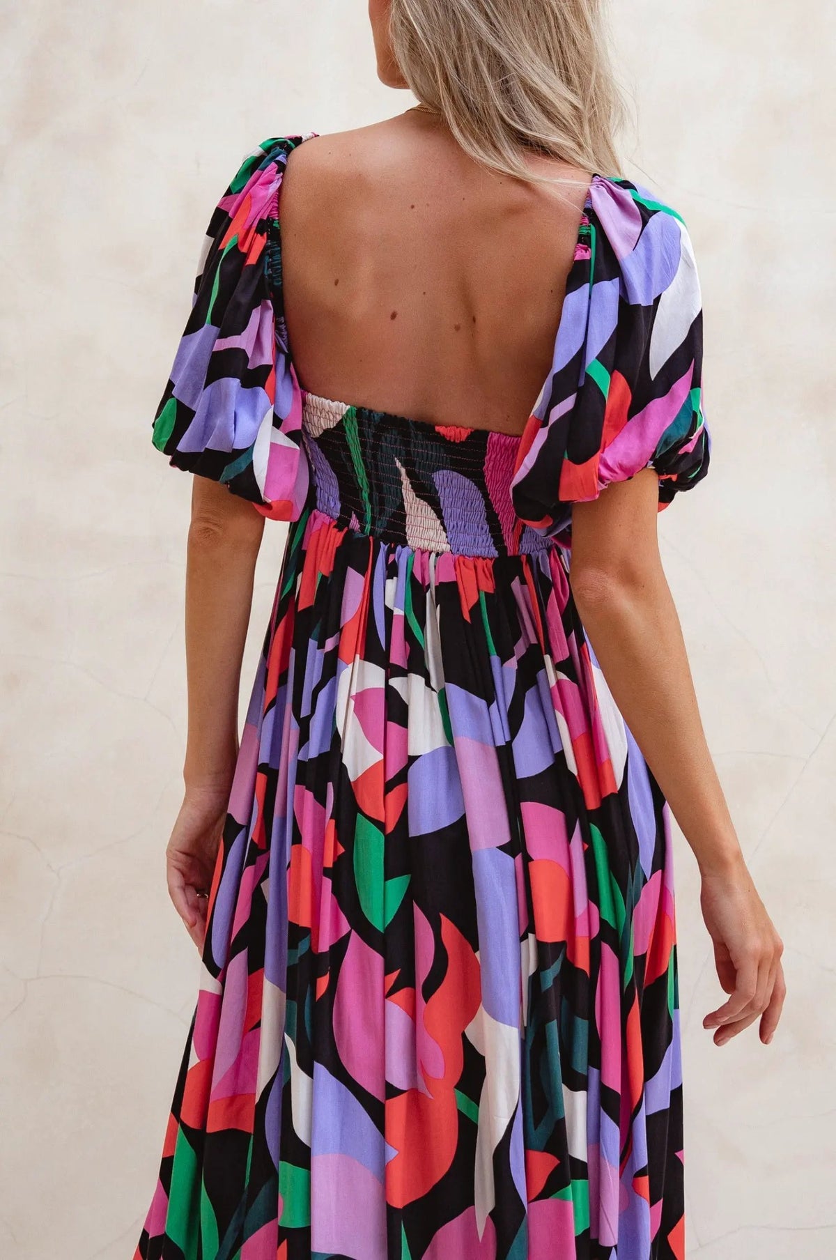 Violeta Puff Sleeve Midi Dress (Sale) by ELF