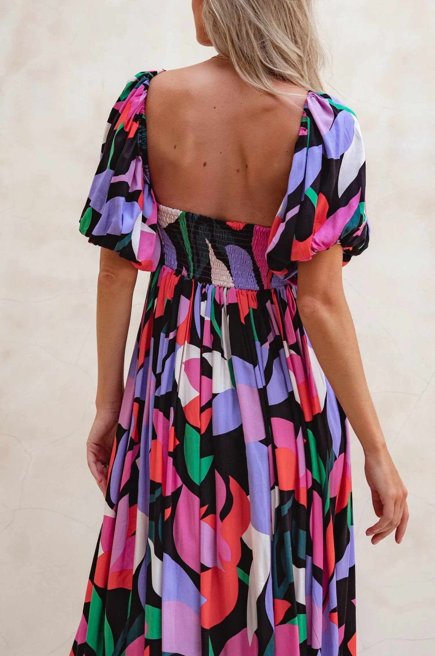 Violeta Puff Sleeve Midi Dress (Sale) by ELF