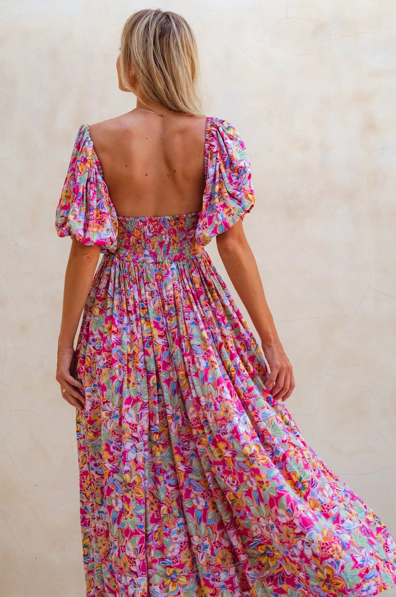 Violeta Puff Sleeve Midi Dress (Sale) by ELF