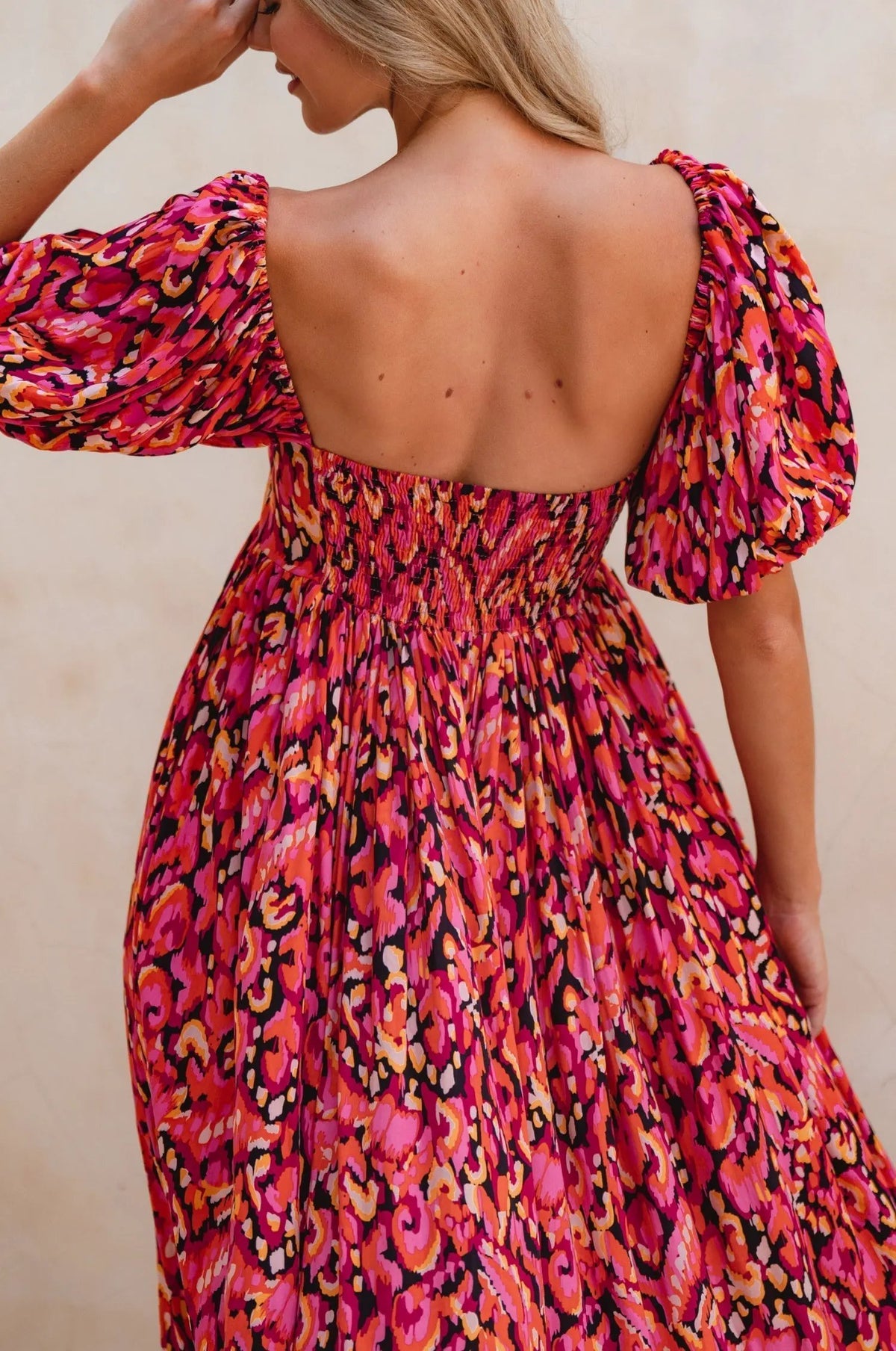 Violeta Puff Sleeve Midi Dress (Sale) by ELF