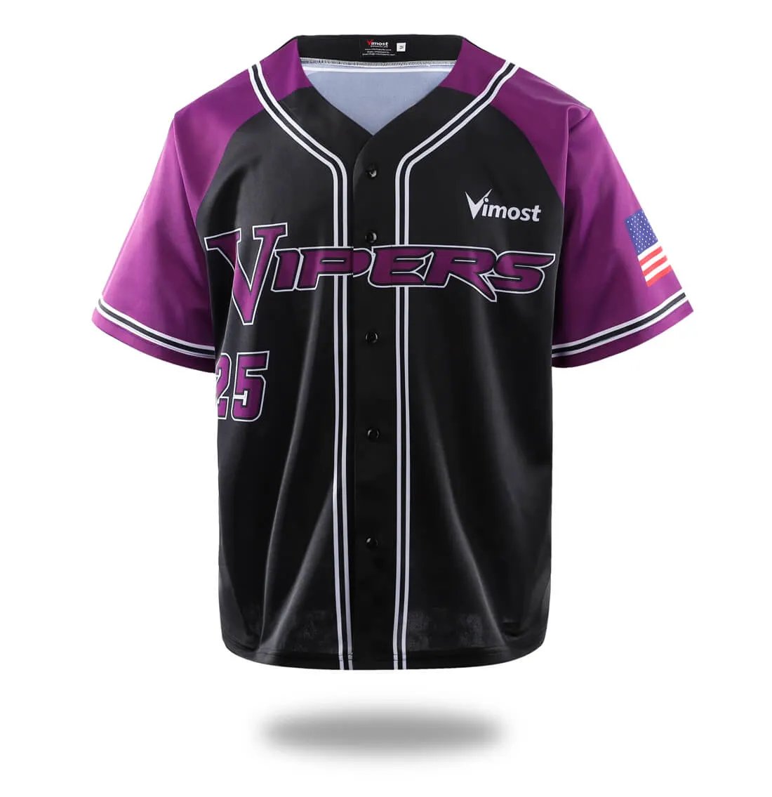 Custom Black Purple Baseball Jersey by Vimost Sportswear
