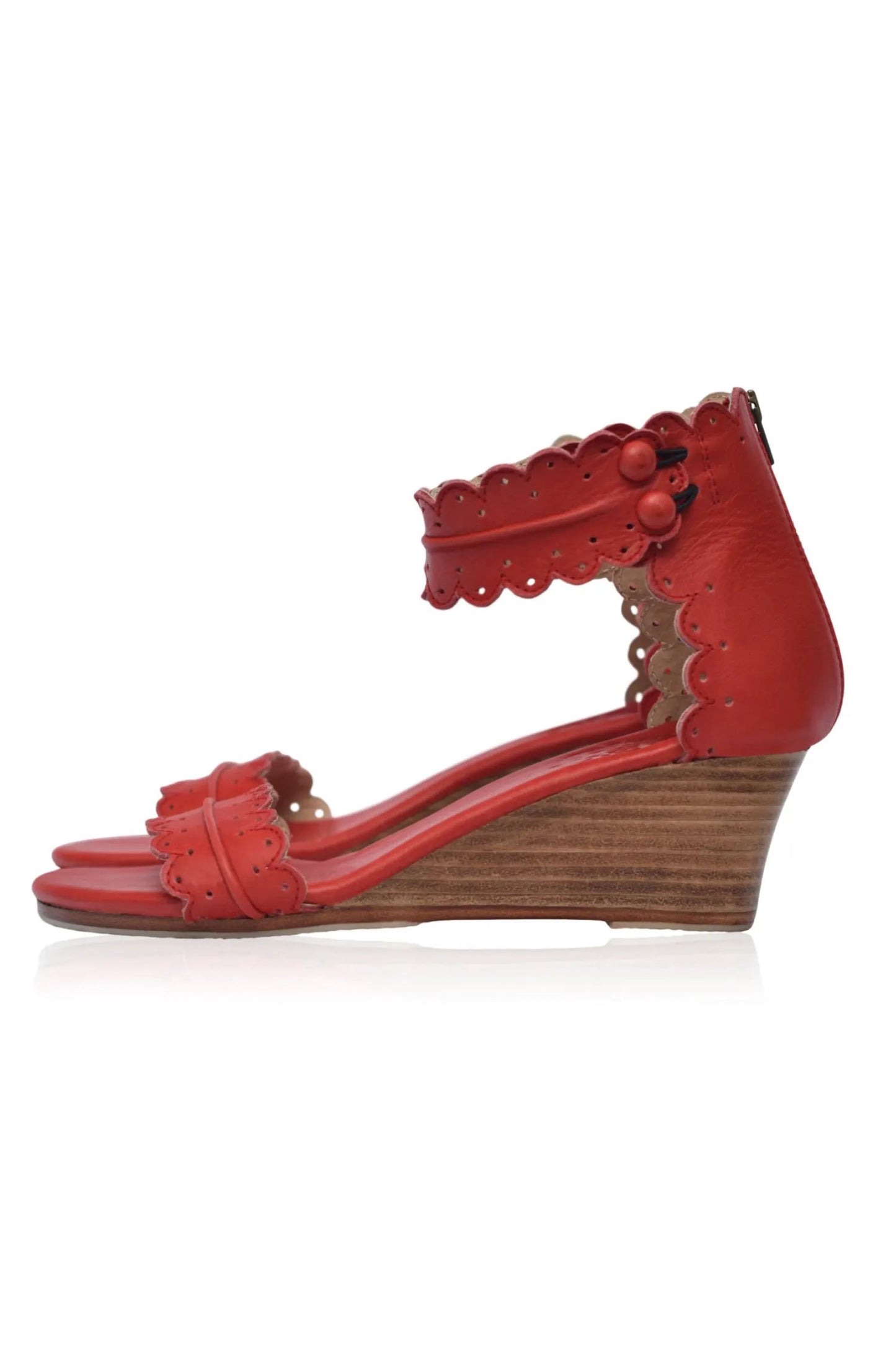 Magdalena Wooden Wedge Sandals by ELF