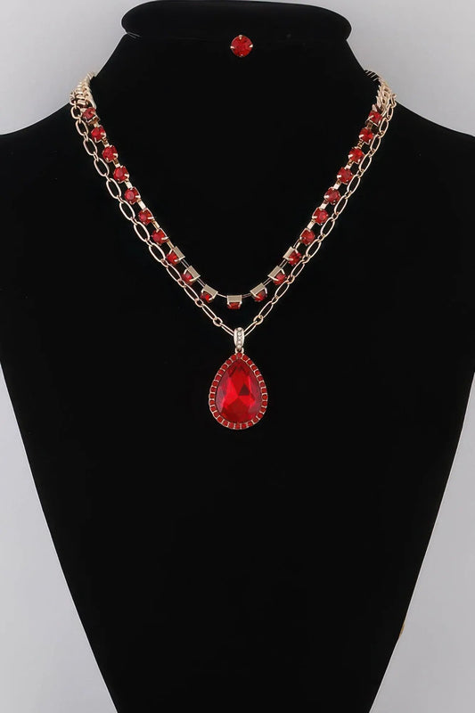 Women's Jeweled Teardrop Pendant Necklace BYMANYC ® New York CONTEMPORARY VIBRANT MODERN JEWELRY - New Collection by BYMANYC New York