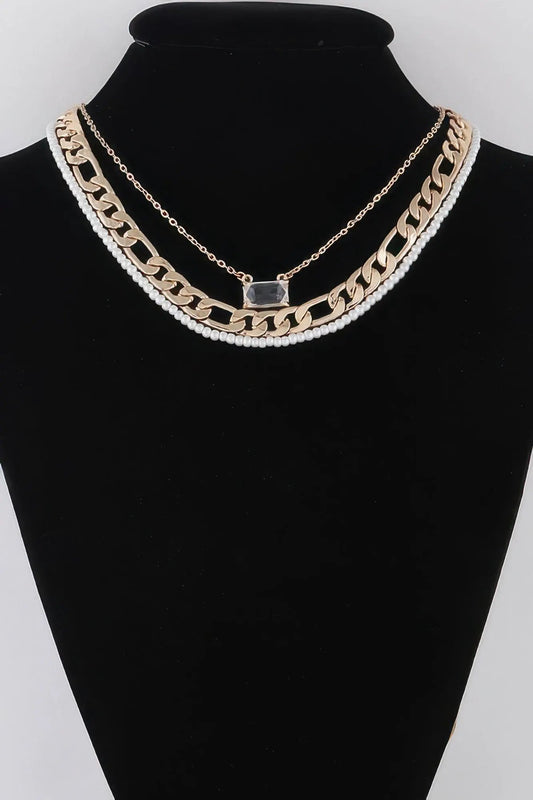 Women's Multi Crystal N Pearl Necklace BYMANYC ® New York CONTEMPORARY VIBRANT MODERN FASHION - New Collection by BYMANYC New York