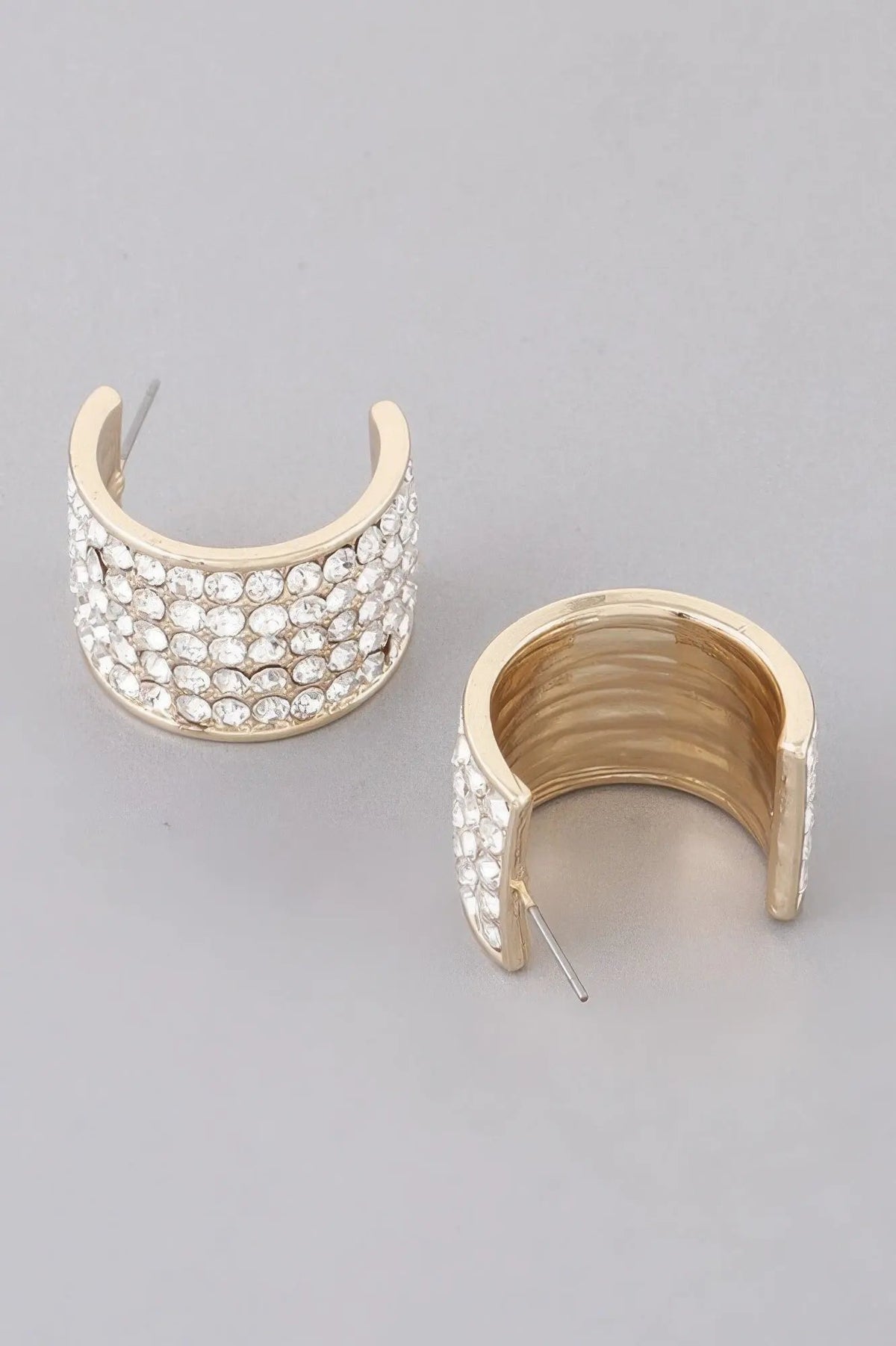 Women's Rhinestone Embedded Huggie Earrings BYMANYC ® New York CONTEMPORARY VIBRANT MODERN JEWELRY - New Collection by BYMANYC New York