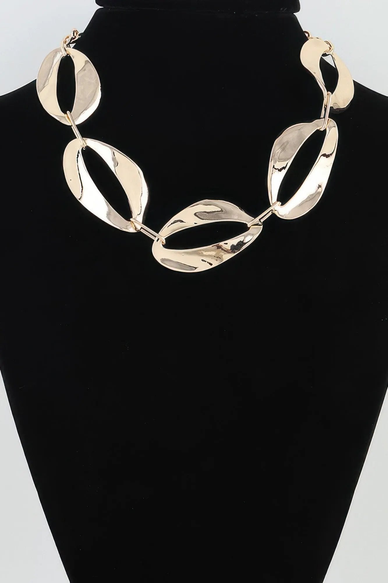 Women's Chain Necklace Hammered Abstract BYMANYC ® New York SCULPTURAL TEXTURED LINK COLLAR - New Collection by BYMANYC New York
