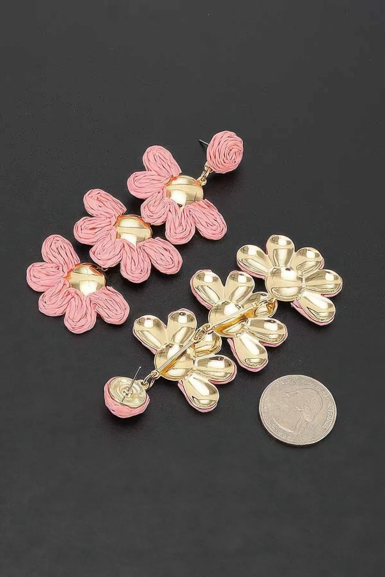 Women's Earrings Drops Raffia BYMANYC ® New York HAMPTONS FLOWER - New Collection by BYMANYC New York