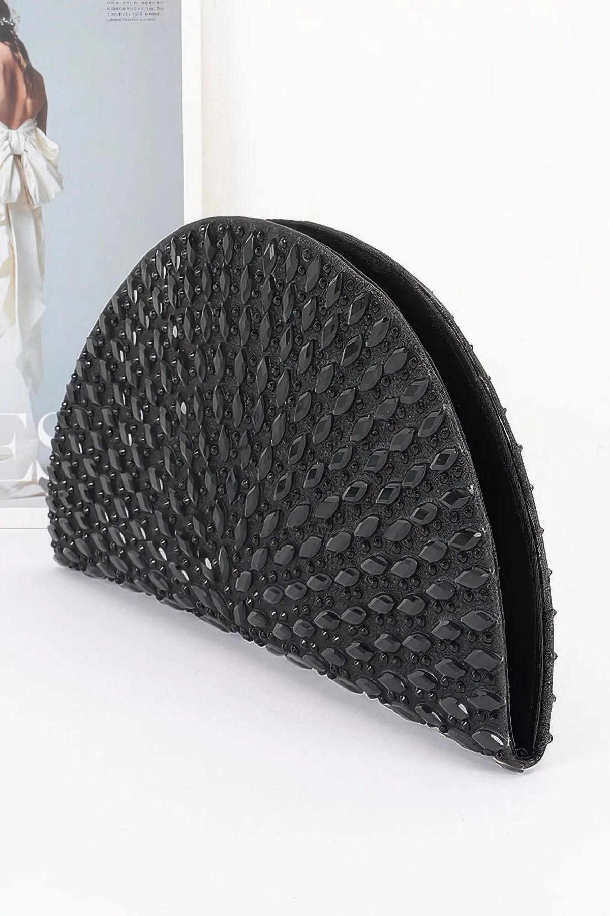 Women's Party Clutch Rhinestone Half Moon BYMANYC ® New York SPARKLING ELEGANT EVENING PURSE - New Collection by BYMANYC New York
