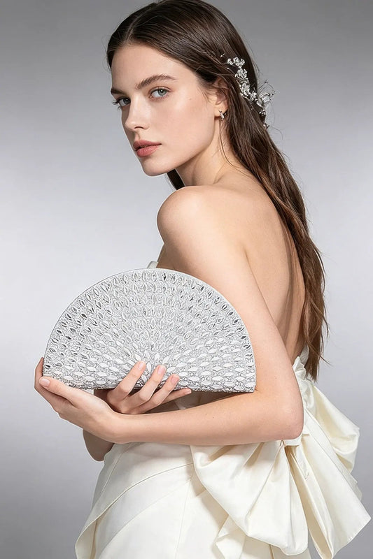 Women's Party Clutch Rhinestone Half Moon BYMANYC ® New York SPARKLING ELEGANT EVENING PURSE - New Collection by BYMANYC New York