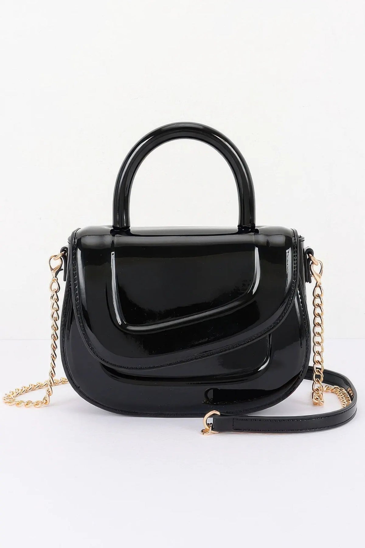 Women's Top Handle Bag Patent Leather BYMANYC ® New York GLOSSY SLEEK STRUCTURED PURSE - New Collection by BYMANYC New York