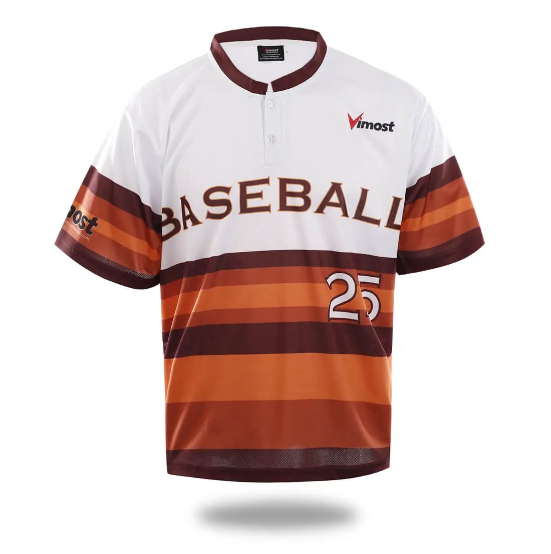 Custom Simple White Baseball Shirt by Vimost Sportswear