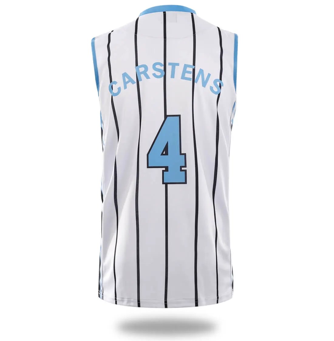 Custom White Pinstripe Basketball Jersey and Shorts Set by Vimost Sportswear