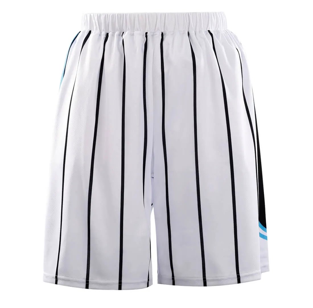 Custom White Pinstripe Basketball Jersey and Shorts Set by Vimost Sportswear