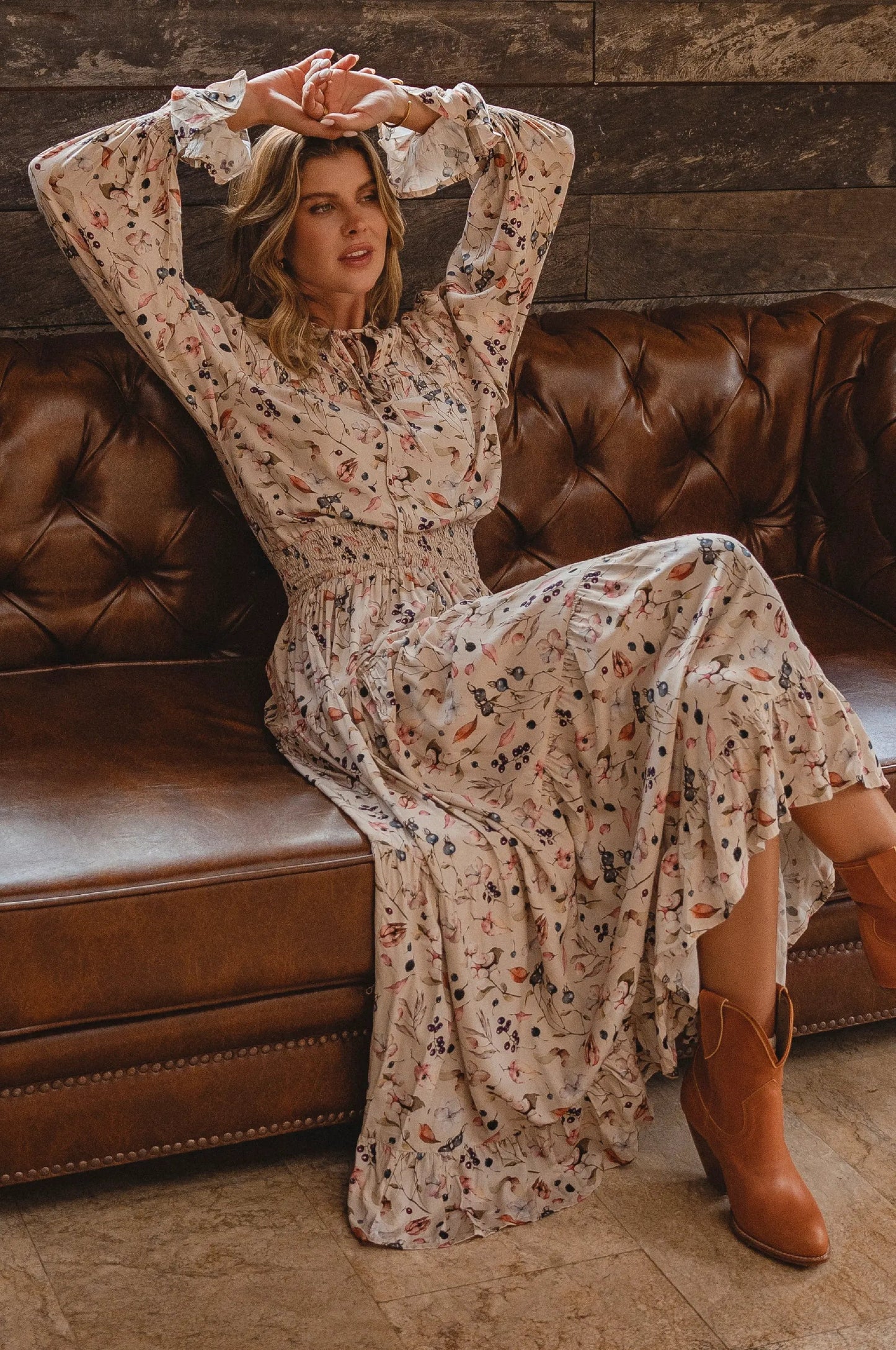 White Lotus Ruffled Maxi Dress by ELF