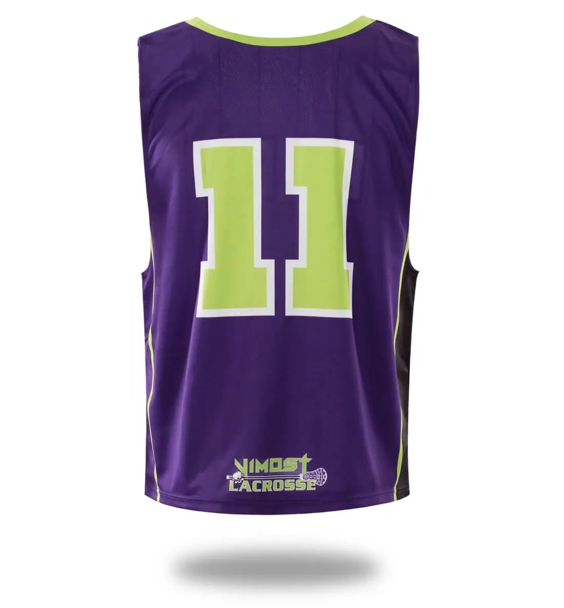 Custom Purple White Lacrosse Pinnies and Shorts by Vimost Sportswear